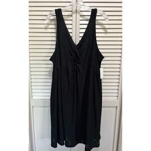 Vibe Eyelet Sleeveless Dress Size 2XL NWT Tiered Ruffle Lined Tie‎ Bust